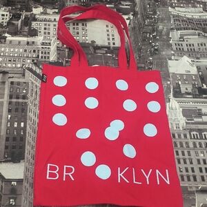 Red Brooklyn Tote Bag